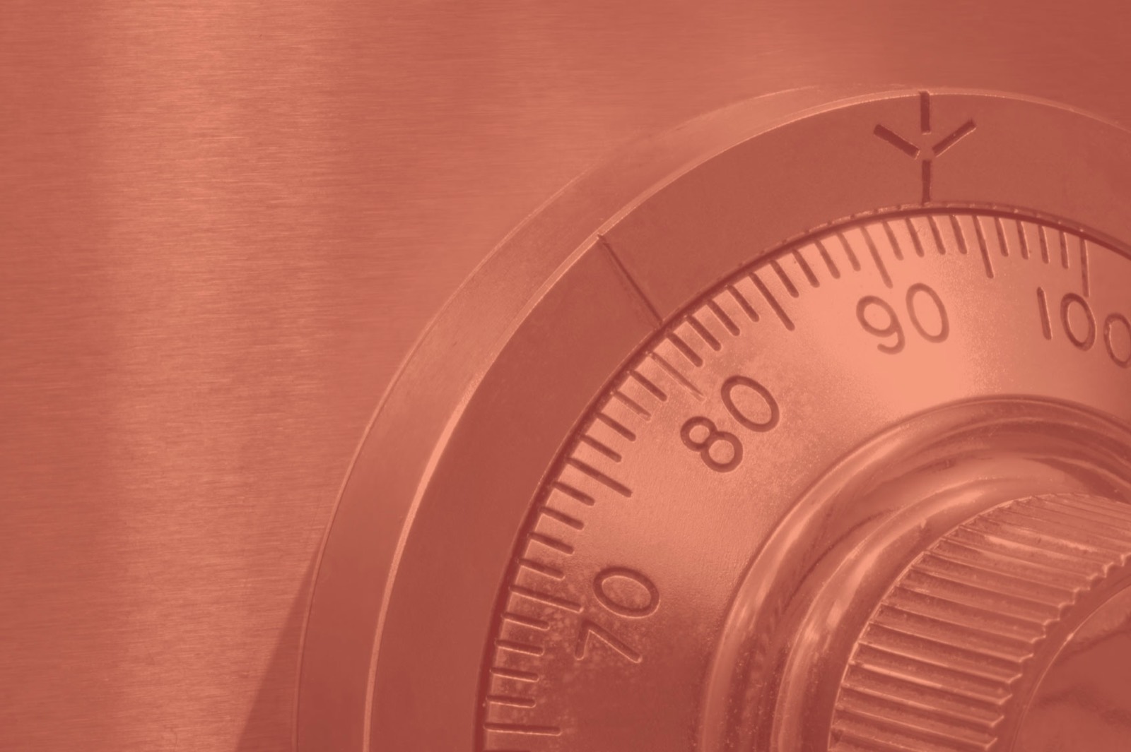 Close-up of a safe combination dial